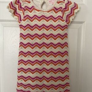 Chevron Patterned Girls crochet Dress size 5 NWOT